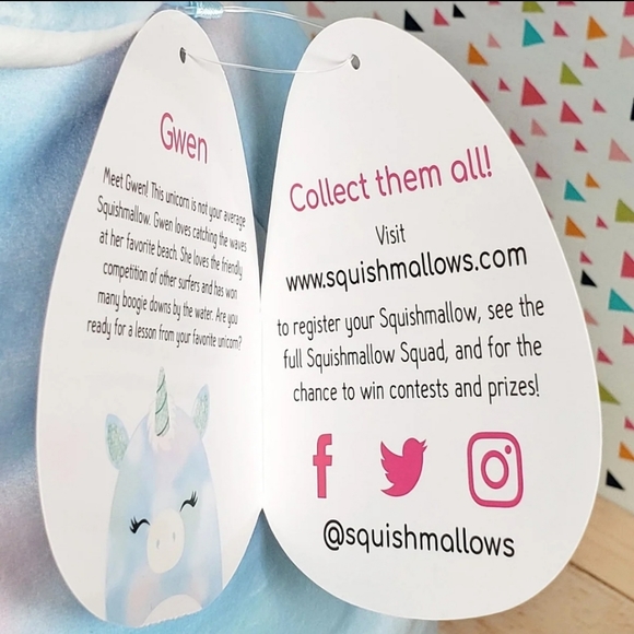 Squishmallow Gwen the Unicorn 16" Ultrasoft Valentine's Day Kids Toy Gift NWT - Picture 11 of 12